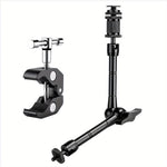 FOMITO 27.94 Cm Articulating Magic Arm + Super Clamp For DSLR Rig Camera To LCD Monito, LED Video Light