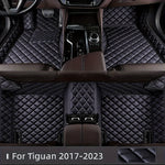 LHD Car Floor Mat for Volkswagen for Tiguan 2017-2023 Full Coverage Custom-fit Front and Rear Seat 3pcs Set Anti-slip All Weather Automobile Interior Accessories