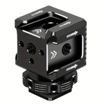 Triple Cold Shoe Mount Adapter, 1/4 Arri Hole, Hot Shoe Monitor Base Mic Fill Light Bracket Holder, SLR Camera Cage Accessories, No Battery Required