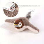 1pc MIAOQUANJI Pet Cat Dog Electric Plush Toy with Sound, Wobble Bird, Tail with Artificial Feathers, USB Rechargeable, All Breed Sizes, Interactive Entertainment, Pet Entertainment Device | Musical Plush Toy | Durable Pet To