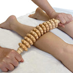 1pc Wooden Body Fascia Massager with Non-Slip Handle - Fluted Gear Smooth Roller for Arm, Leg, Thigh, Hip Relief and Back Relaxation