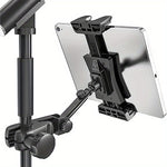 1pc Universal Adjustable Tablet Holder for Microphone Stand, ABS Resin Mic Music Stand Mount with Clamp Design, Fits iPad & Smartphones 4.7 to 32.77 cm
