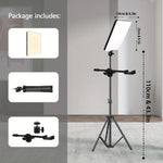 3SETS LED Video Light Kit, Photography Lighting Kit Dimmable Studio Light with Tripod Stand & Phone Holder, Stream Light for Video Recording, Game Streaming