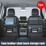 Luxe Faux Leather Car Backseat Organizer with Foldable Tray - Multi-Pocket Storage for Toys & Essentials, Fit, Travel-Friendly Design, 1pc, Storage & Organization for Home & Garage