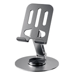 360° Rotation Adjustable Metal Phone Stand - Accessories Mounts for Smartphone And Tablet - Non-Slip, Multi-Angle, Compact, Durable, Gray And Gray Color
