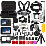 54pcs Action Camera Accessory Kit for Hero12/11/10/9 - Black, Waterproof Case, Silicone Protector, Tempered Glass Screen Protector, Floating Stick, Headband & Chest Strap Mount Set