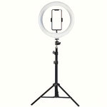 10-Inch USB Selfie LED Light Shooting + Desktop Tripod Stand for iPhone Android, (Warm/ Cool/ Normal) for Live Streaming Makeup Vlog, Photography Accessories, Spring Gif