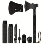 Survival Axe Kit Camping Axe, Off-Roading Multitool Folding Axe, Hatchet with Hammer, Outdoor Adventures, Versatile Survival Axe And Emergency Breaching Tool with Sheath