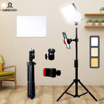 UEGOGO 1 Set Photographic Light Assembly, 10 inch Square LED Fill Light, with Adjustable 43.3 inch/110cm Tripod, with Cell phone clip, for Studio, Photography and Live Streaming