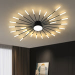 Modern LED Vortex Fireworks Ceiling Light – Sleek Acrylic Design with Illuminated Base, Neutral Lighting for Bedroom, Living Room, or Dining Room, Lights for Living Room