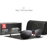 KDEAM Rimless Oval Men's Sunglasses Polarized TR90 Material Frame TAC Polarization Lense Soft Rubber Foot Cover