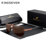 KINGSEVEN BRAND DESIGN New Polarized Rimless Sunglasses Men Women Driving Pilot Frame Sun Glasses Male Goggle UV400 Gafas De Sol