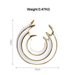 Nordic Creative Round Light Luxury Abstract Sea Wave Ceramic Statue