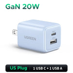 UGREEN 20W GaN Charger Mini USB C Phone Charger PD3.0 QC3.0 For iPhone 16 15 14 Pro Max Samsung S25 Xiaomi Tablet iPad Air Pro