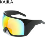 Oversized Punk Shield Sunglasses Women Men Big Frame 2025 Luxury Brand Steampunk Mask Sun Glasses For Ladies Sports Goggle UV400