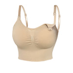 High Quality Women'S Nude Nursing Bra With Wireless Hooks Detachable Padding Comfortable Top Foldable Nursing Bra