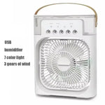 Three In One Portable Humidifier Fan - USB, LED Night Light
