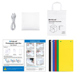 PULUZ 20cm Mini 2 LED Panels Folding Portable 1100LM Light Photo Lighting Studio Shooting Tent Box Kit with 6 Colors Backdrops