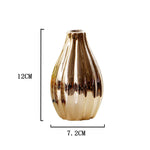 Unique Oval Shape Plating Ceramic Flower Vase