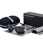 BARCUR Brand Designer Glasses Male Driving Sunglasses Men Polarized Sun Glasses Accessories With Packing