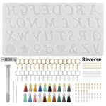 Alphabet Resin Molds Kit Silicone Molds for Resin Casting DIY Letter & Ornament Epoxy Molds Resin Keychain Making Set