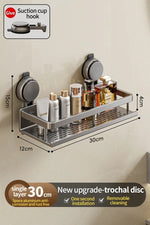 No Drill Bathroom Suction Cup Storage Shelf