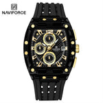 NAVIFORCE Fashion Men Watch Quartz Chronograph Clock 3ATM Waterproof Silicone Band Sports Casual Date Display Male Wristwatches