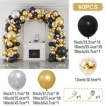 Black and Gold Balloons Garland Arch Kit - Party Decoration