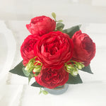 Rose Silk Peony Artificial Flowers Bouquet 5 Big Head - 30cm