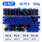 4 6 8 10 12 14mm PU Kit Hose Connector Pneumatic Air Fittings Easy to Push Quick Release Kit