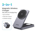 UGREEN MFi 3-in-1 25W Magnetic Wireless Charger Stand