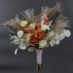 Fall Wedding Orange Dried Flowers - Pampas Fake Rose