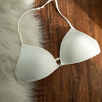 MOYISU French Triangle Cup Underwear Women's Thin Straps Beautiful Back Halter Invisible Front Buckle Bra Thin Seamless Bra