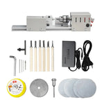 Mini Wood Lathe Machine DIY Woodworking Miniature Buddha Pearl Lathe Grinding Polishing Beads Wood Drill Rotary Tool 12-24VDC