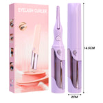 Electric Heated Portable Eyelash Curler USB Rechargeable Lashes Quick Lasting Curling Comb&Clip Dual Use Makeup Eyelash Curler