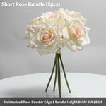 Artificial 5 Head Moisturizing Rose Curled Bundle - 26CM