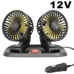 EAFC 5V 12V 24V Car Cooling Fan 360° Adjustable Dual Head Air Fan USB 2Speeds Automotive Electric Fan For Dashboard RV Truck