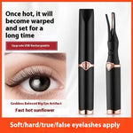 Portable 3 Temperature Mode Heated Eyelashes Curling Tool Electronic USB Natural Fake Eye Lash Curler Beauty Supplies
