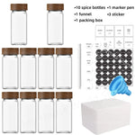 Glass Spice Jars with Bamboo Lids 4oz - 13Pcs Jar Set - Organizer