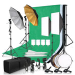 Studio Softbox Lighting Kit With Background Frame + Tripod Stand
