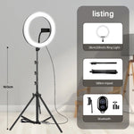 LED Selfie Ring Photography Video Light - 10" 26cm