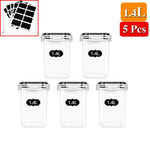 Airtight Food Storage Kitchen Container Set Organizer and With Lids Refrigerator Box Sealed Noodle 5pcs Cans Accessory Pots Bulk