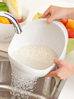 Silicone Colander - Rice, Fruit Washing Drain Basket
