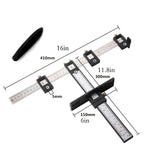 Cabinet Hardware Jig Tool - Wood Drilling Dowelling Guide for Installation of Handles Knobs on Doors and Drawer,Black