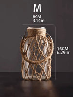 Hand Woven Hemp Rope Glass Vase