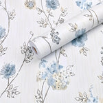 Self Adhesive Vintage Blue Floral Wallpaper