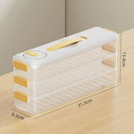 3 Layers Dumpling Storage Box Timed Quick Frozen Keep Fresh Spaghetti Box with Holder & Cover Narrow Side Fresh Food Tray