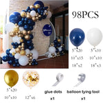Navy Blue Balloons Garland White Sliver Confetti Latex Ballon Arch Kit Wedding Anniversary Birthday Party Baby Shower Decoration