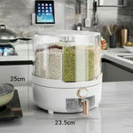 360 ° Large Household Rice Bucket Grain Storage Box Sealed Insect and Moisture Proof Rice Storage Box Rice Tank Food Storage