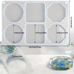 Resin Coaster Mould, 6 Cavities Casting Silicone Mold